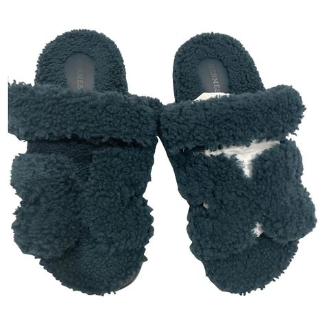 hermes fur sandals